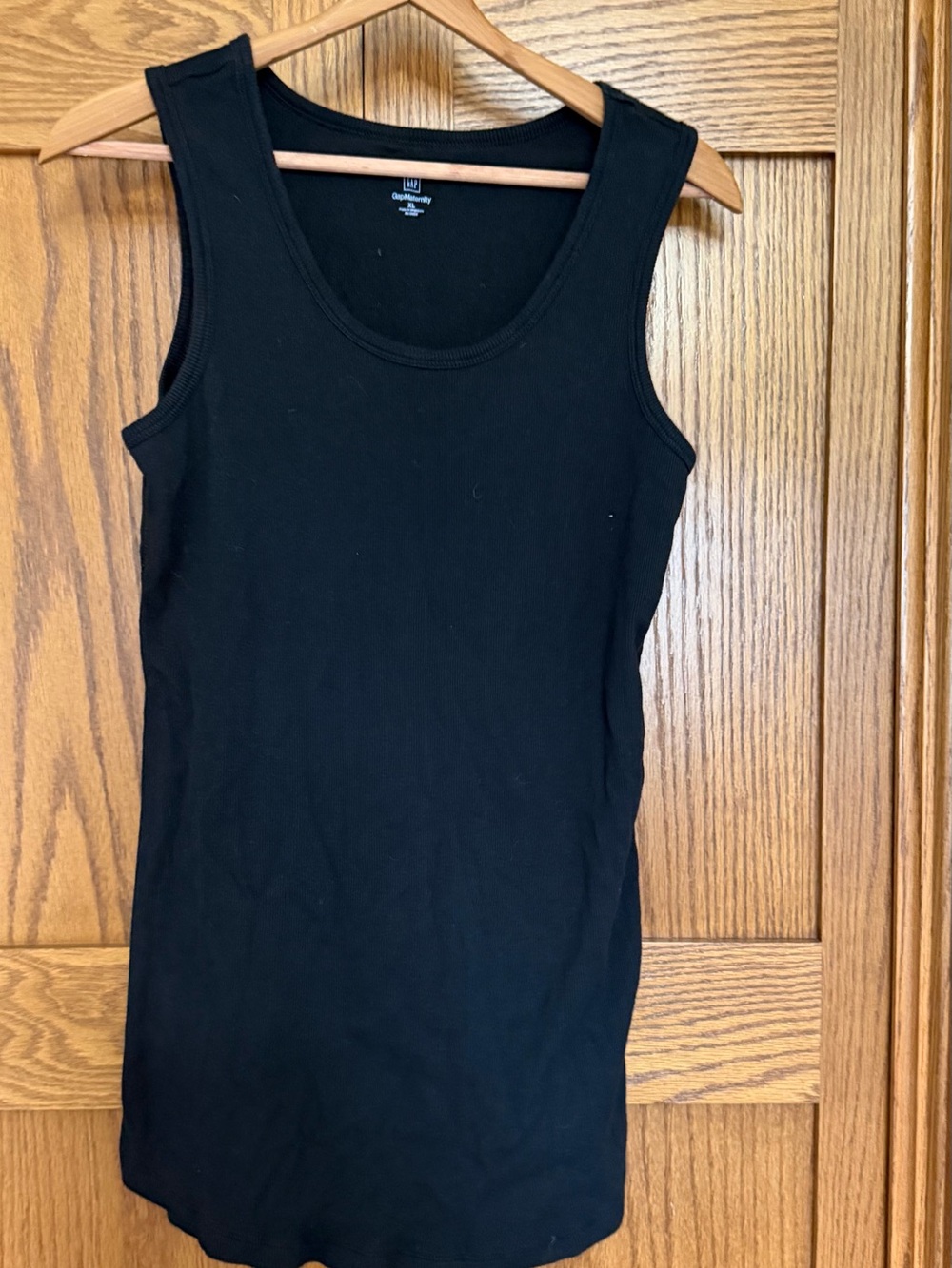 GAP Maternity Black Ribbed Scoop Tank